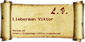 Lieberman Viktor névjegykártya